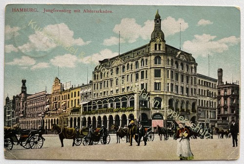 Hamburg jungfernstieg 1907 - ak,