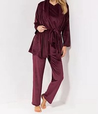 MONT CHALET Damen-Hausanzug uni Cord-Optik Mikrofaser Samtfell, 3tlg gr.L