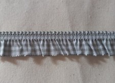 Rüschenband elastisch - Vichy - beige/weiß kariert - 2,20€/m