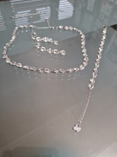 Schmuck Set Tropfen Halskette Armband und Ohrringe Hochzeit Brautschmuck