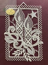 Fensterbild Stickerei KERZEN