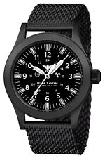 KHS Herren-Armbanduhr Platoon Solar Meshband Schwarz PLABSSF.MB