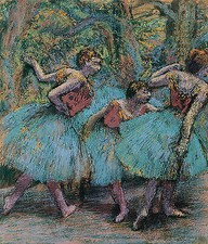 Three Dancers, Blue Tutus, Red Bodices Edgar Degas Ballett Tänzerin B A3 01462