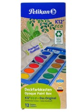 Pelikan Deckfarbkasten K12® eco inkl. Deckweiß, 12 Farben Wasserfarben