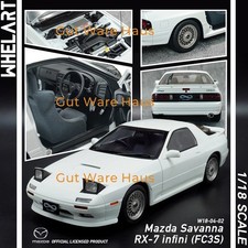 WHELART 1/18 Mazda Savanna RX-7 FC3S infinite RX7 White Diecast Model Car BBS