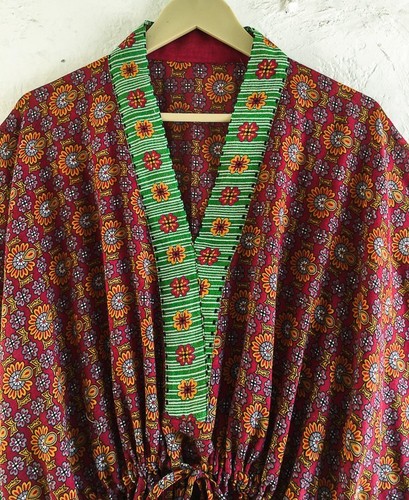 Reine baumwolle kaftan weinrot - baumwolle,