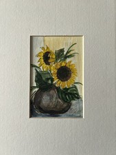 Aquarellgemälde Sonnenblumen