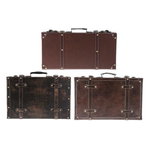 1pc retro holz leder koffer - retro, im