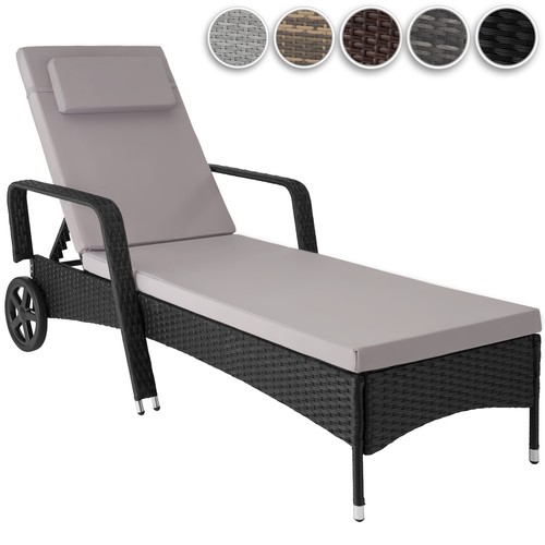 Alu polyrattan sonnenliege - alu,