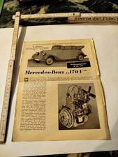 Werbeblatt Mercedes - Benz 170 V gefaltet 1937 Oldtimer Cabriolet 