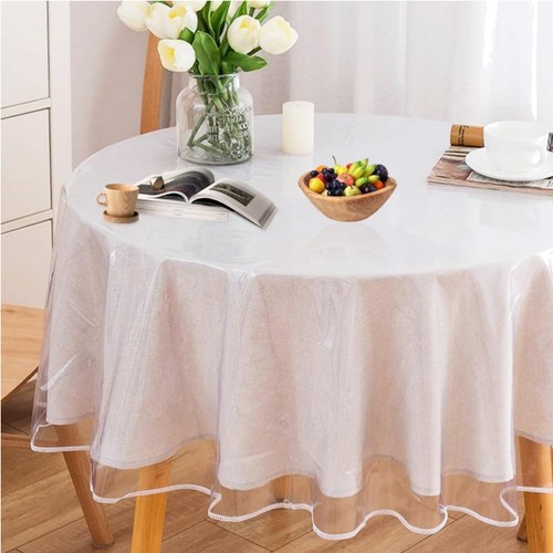 Transparent tischdecke rund - transparent,