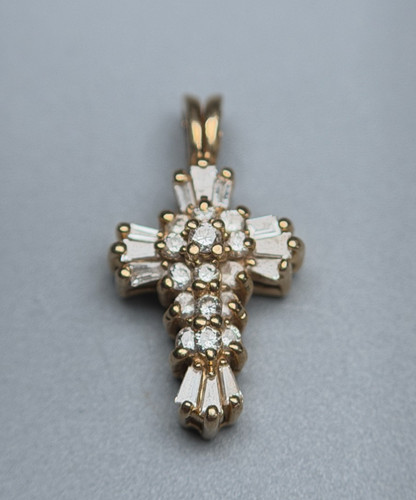 14k gelbgold rund baguette - 14k,