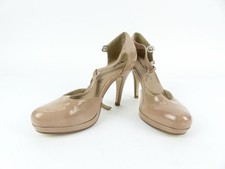 Tamaris Damen Pumps Gr. 38 Beige High Heels Riemchen Lack Kunstleder (18970)