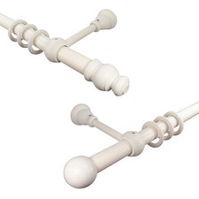 Gardinenstange weiß Holz lackiert  28 mm Vorhangstange Stilgarnitur