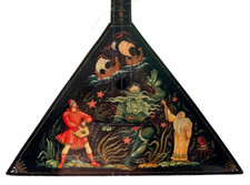 Palech Mstera Souvenir Balalaika "Sadko" Lackmalerei USSR sehr selten um 1989