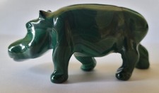 ECHTER MALACHIT Nilpferd  Maße ca. 98x32x45mm Edelstein - Tier Figur, 196 Gramm