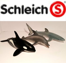3 x Schleich ab 2006-2012 Meerestiere Orka Wal Blau Hai Delphin Seetiere, F6