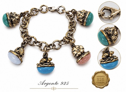 Vintage 70er charms armband - 70er,