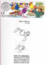 Ü-Ei Beipackzettel BPZ 613045 Tukan Lorenzo aus der Serie Bunte Vogelwelt 1998