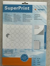 HERMA 4386 Universal Etiketten ablösbar rund, 25 Blatt, Ø 20 mm, 96 pro A4 Bogen