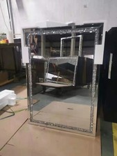 Luxus 90x60 zerkleinerter Diamantspiegel, funkelnder Wandspiegel abgeschrägt