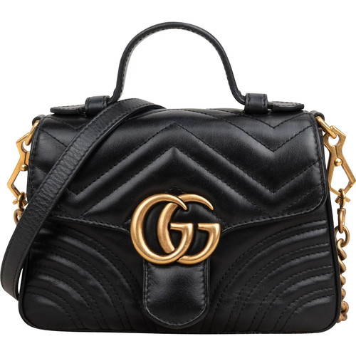 Gucci black leather marmont - leather,