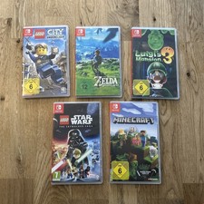 Nintendo Switch Spielesammlung; 5 Spiele Zelda-Minecraft-Star Wars -Lego -Luigi 