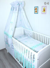 Baby Bettset 4-8 teiliges  mit Bettwäsche Vollstoff Himmel - ON