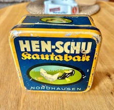 Kautabak Henschu Groß Blechdose Nordhausen Kautabaktopf Kautabakdose
