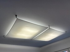 Deckenleuchte 2 x Segel weiß quadratisch Kantenlänge der "Segel" 105 cm