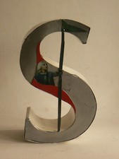 Metallbuchstabe,Werbebuchstaben,Buchstabe,Deko,Vintage,Shabby,S,Patina,gebraucht