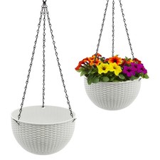 Blumen Ampel Rattan Optik 23