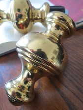 Wie neu! 2 Endstücke Gardinenstange massiv Messing 11,5cm groß je 480g schwer!