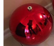 Bruchfeste Outdoor XXL Weihnachtskugel Christmas Red rot Ø 25 cm - Kunststoff