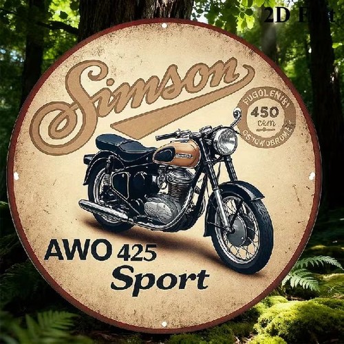 Blechschild rund simson awo - blechschild,