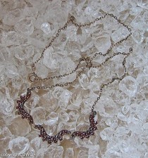 Collier mit Granat Granate Hals kette antik Damen Länge 42,5 cm