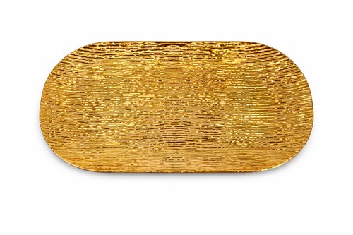 Servierplatte goldfarbe - servierplatte, in