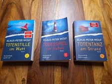 3 Krimi Bücher Dr.Sommerfeld Klaus Peter Wolf Totenstille Totentanz Todesspiel