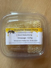 Wabenhonig Scheibenhonig Bienenhonig 1 Stück aus eigener Imkerei, in Wabe