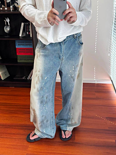 Retro jeans mit geradem - retro,