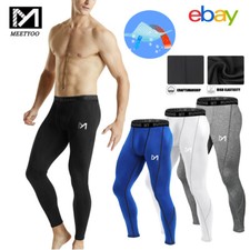 Herren Leggins Leggings Kompressions Hose Laufhose Tights Fitness Lang Schwarz-