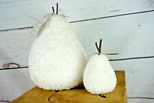 Deko Tischdekoration Birne Weiß Glitter festlich Weihnachten Winter 15 cm 34 cm