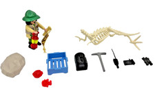 Playmobil Dinosaurier Forscher mit Karte und Lampe Skelett Diamanten Zubehör
