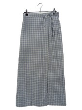 DORIS ULBRICH Damen Wickelrock 36/S Blau Kariert Vintage Bohemian Maxirock