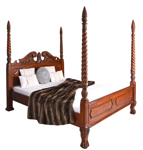 Säulenbett kolonialstil - säulenbett,