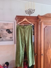 Damenhose Leder Grün 38 kaum