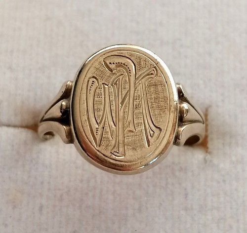 Antik goldring siegelring - goldring,