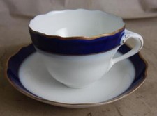 feines Porzellan Hutschenreuther Kobalt blau Maria Theresia 1 Tasse  Untertasse