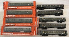 9 alte Märklin / Primex Wagons, dunkelgrün, H0