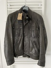 Belstaff Gangster Lederjacke Sage Green, Größe 54 / XL